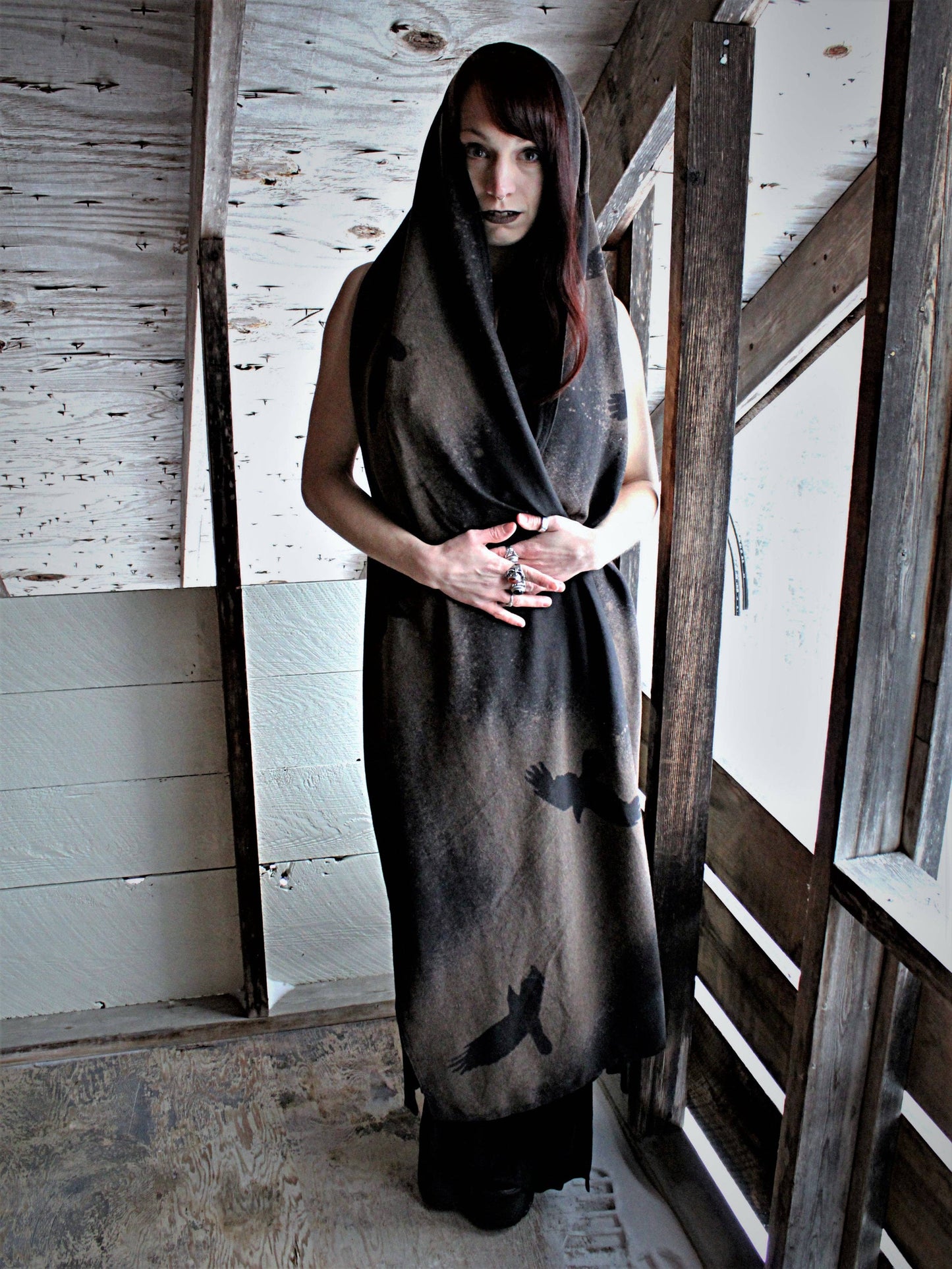 Extra-Long Murder of Crows Scarf Shawl