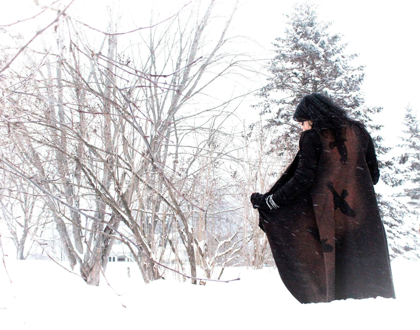 Murder of Crows Long Flowing Vest Black Ravens Sleeveless