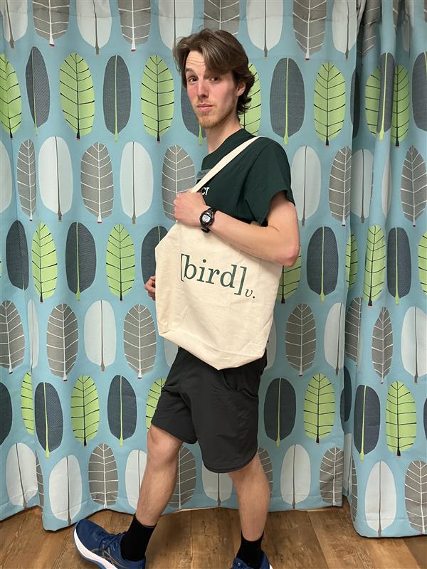 Bird is a Verb Canvas Tote