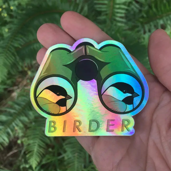 Birder Holographic sticker 3"x2.5"