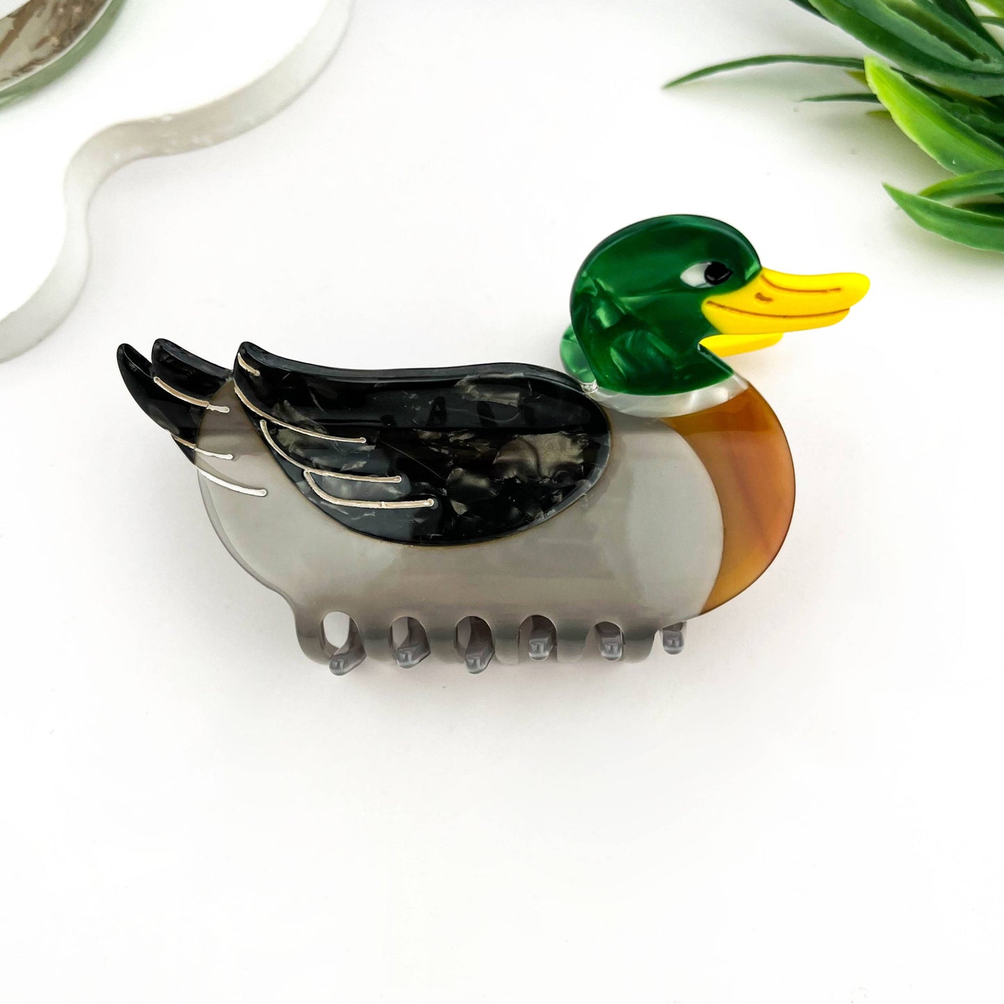 Creative Mallard Duck Acetate Animal Hair Claw