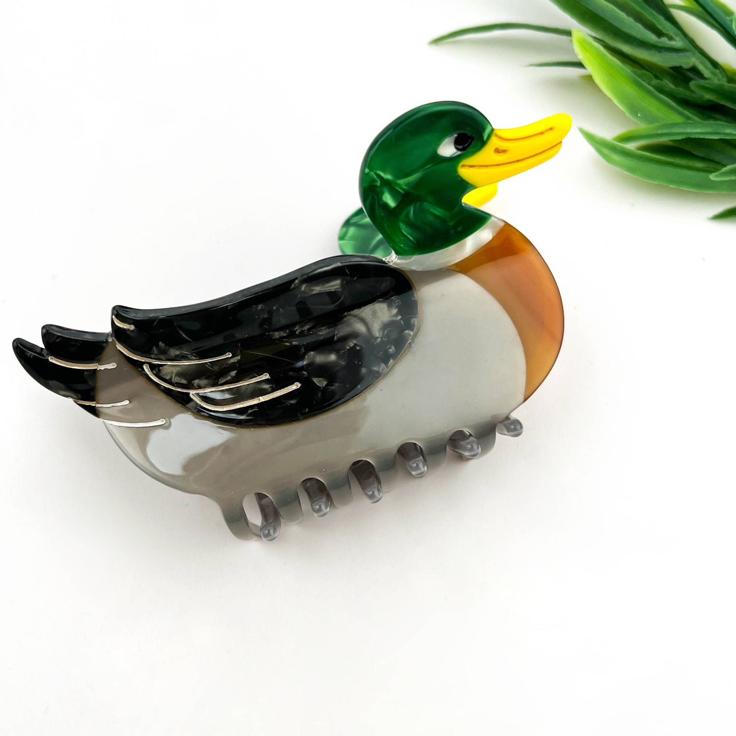 Creative Mallard Duck Acetate Animal Hair Claw