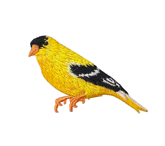 Goldfinch - Yellow Finch - Birds, Embroidered Iron on Patch