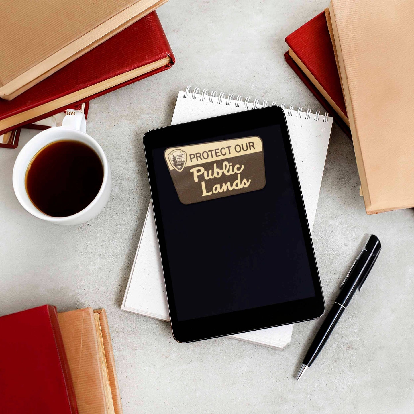 Protect Our Public Lands Sticker- Vintage National Park Sign