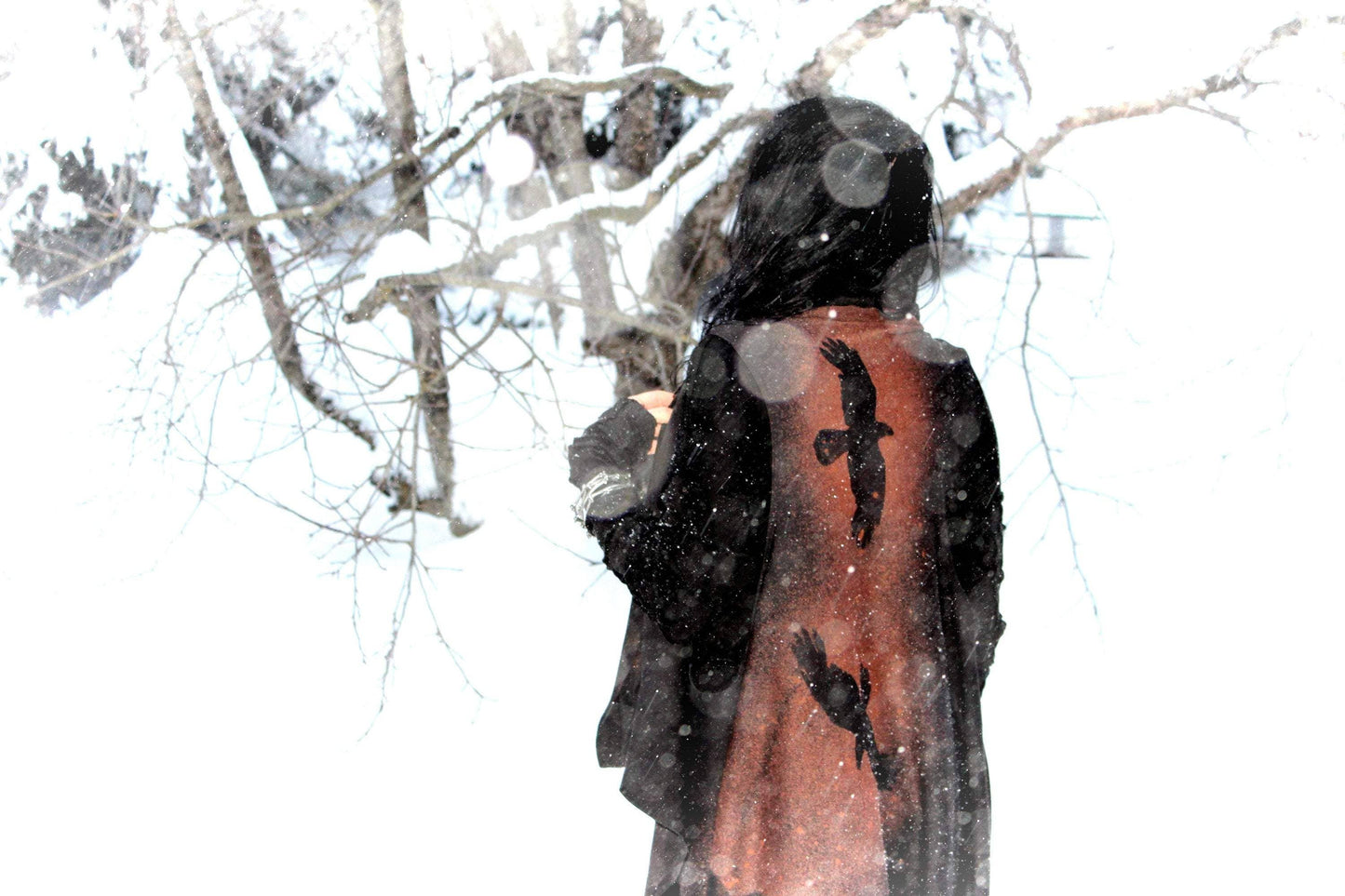 Murder of Crows Long Flowing Vest Black Ravens Sleeveless