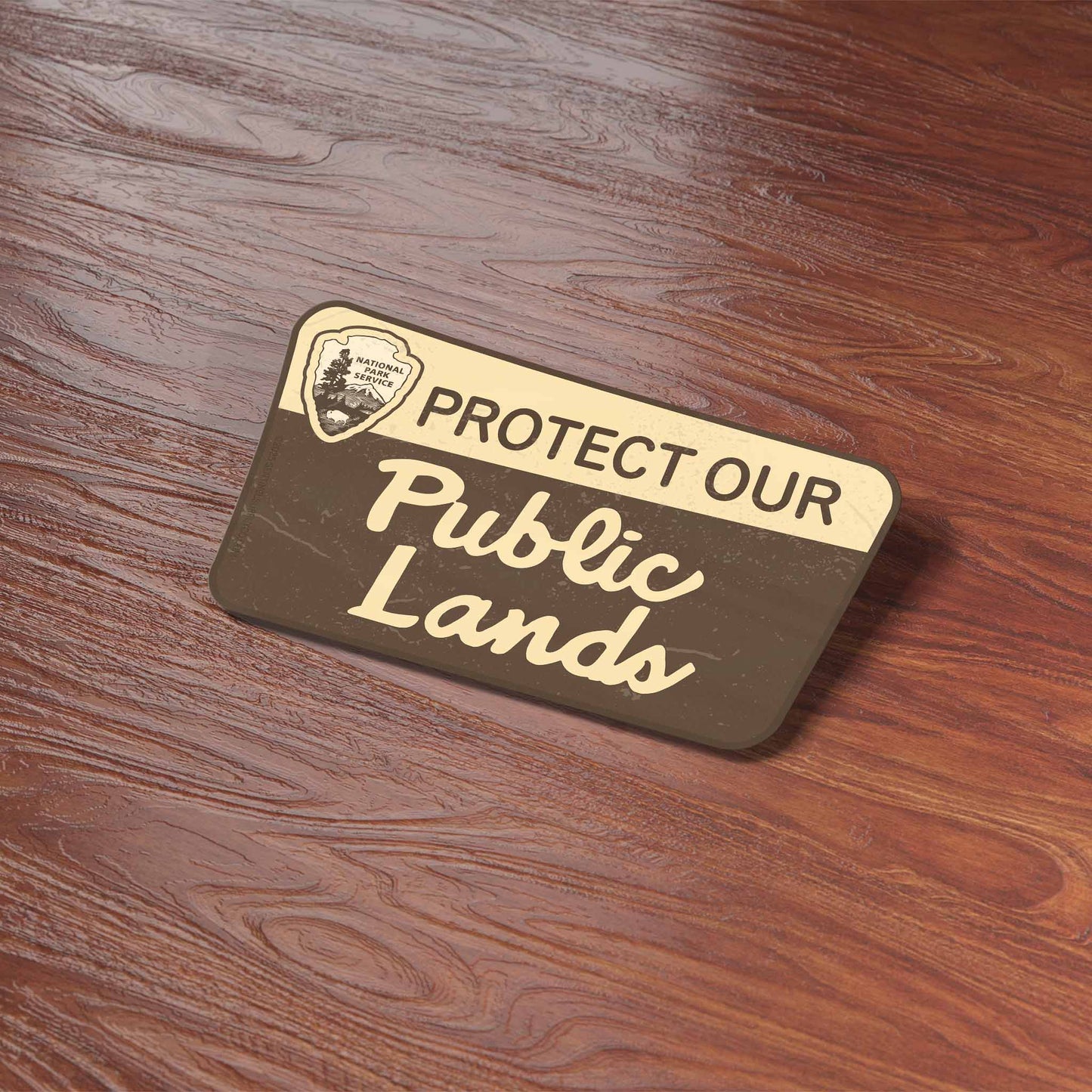 Protect Our Public Lands Sticker- Vintage National Park Sign