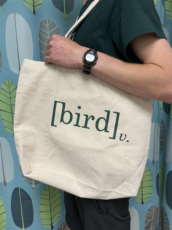 Bird is a Verb Canvas Tote