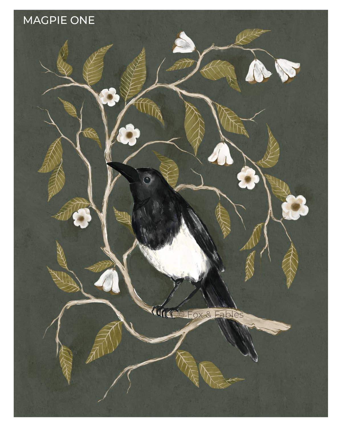 8x10 Art Print - Tale of Two Magpies