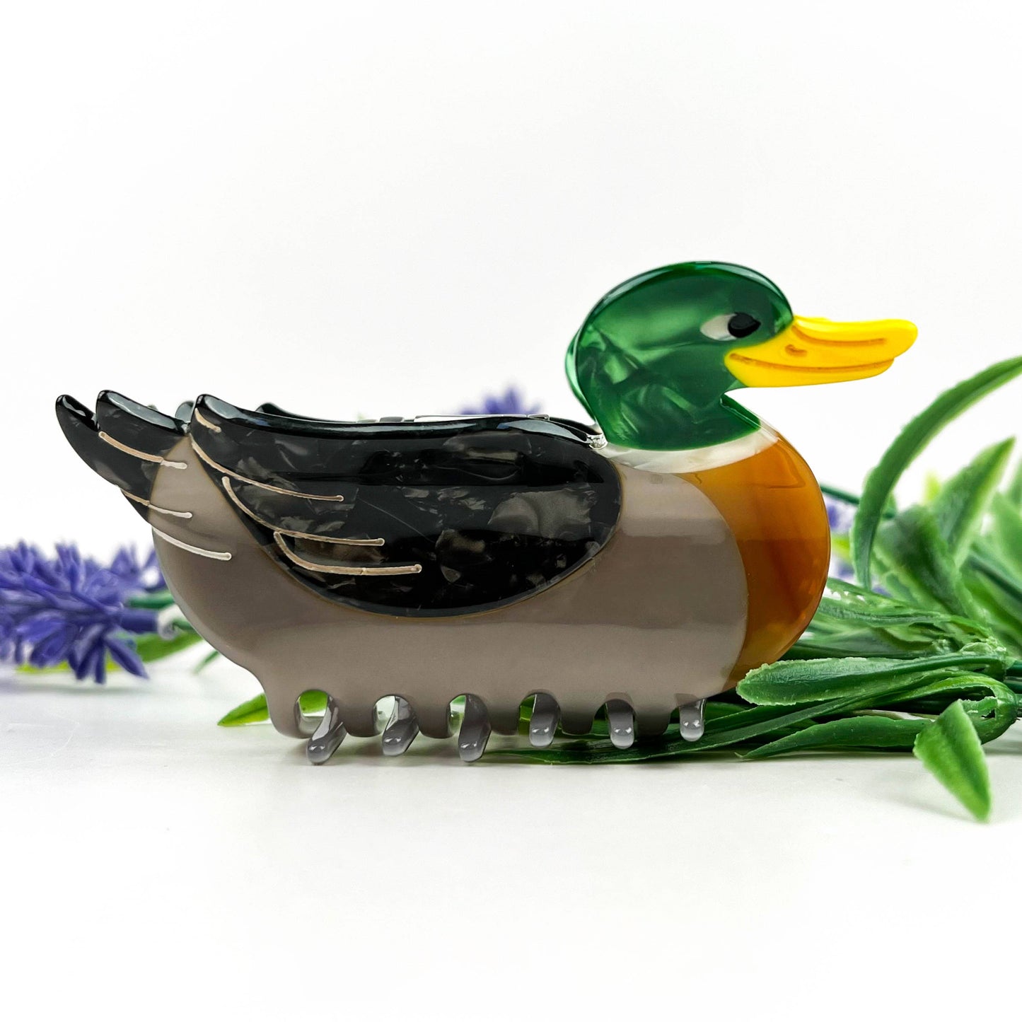 Creative Mallard Duck Acetate Animal Hair Claw