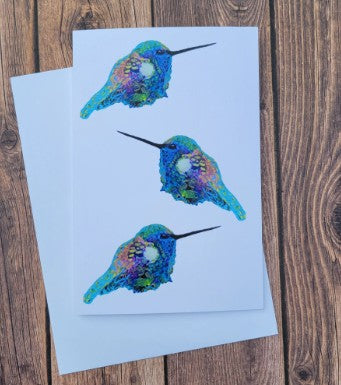 Triple Hummingbird Greeting Card
