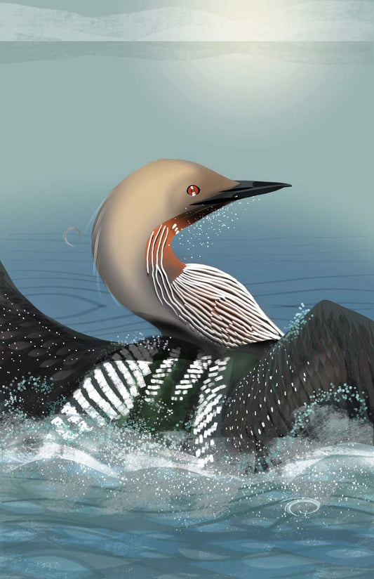 Red Throated Diver Rising Greeting Card