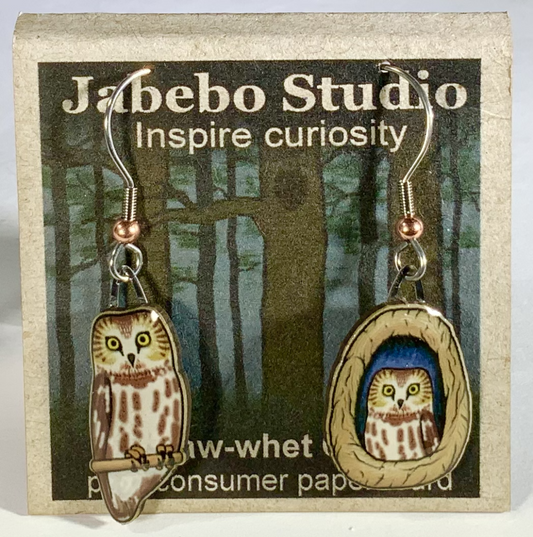 Saw-Whet Owl Earrings