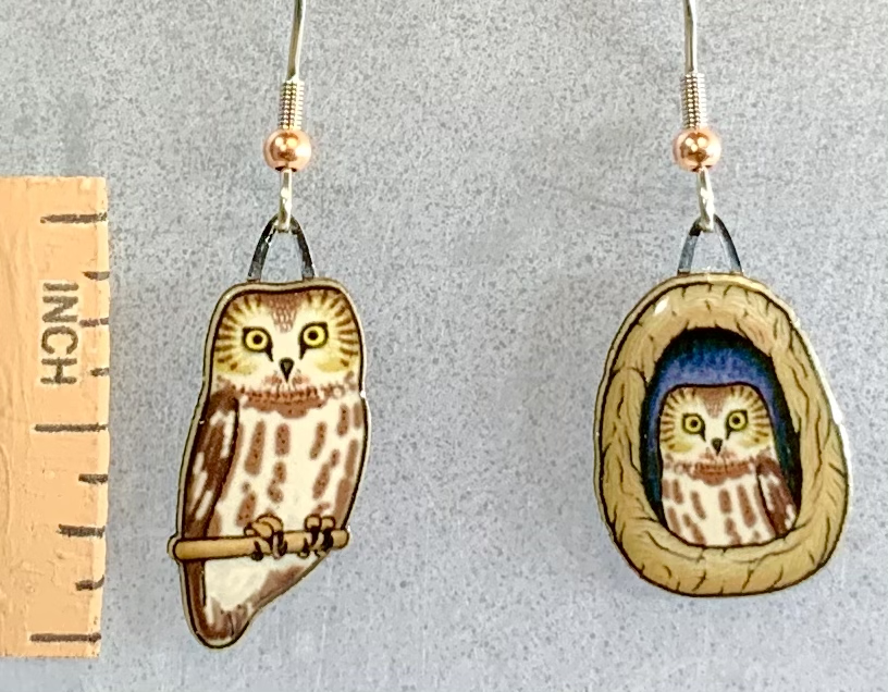 Saw-Whet Owl Earrings