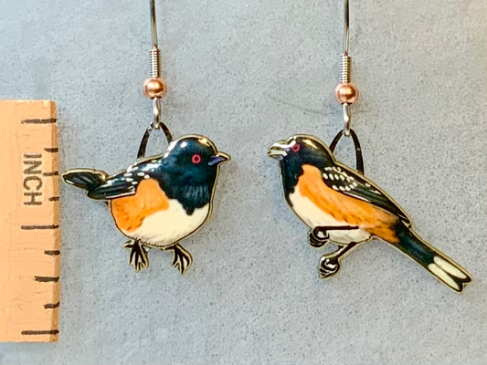 Spotted Towhee Earrings