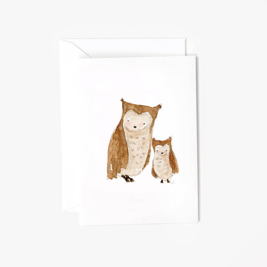 Baby owl mini notecard