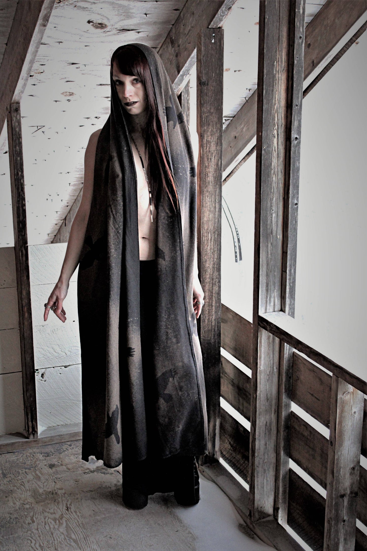 Extra-Long Murder of Crows Scarf Shawl