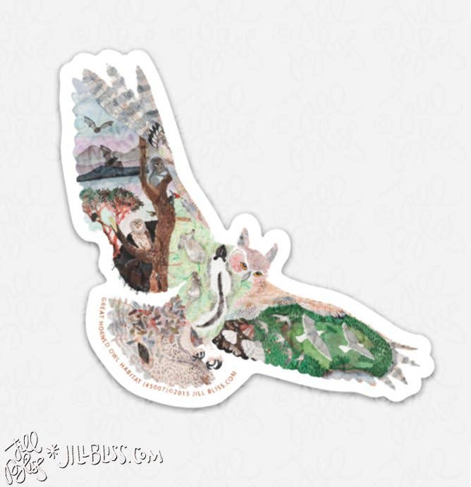 HABITAT GREAT HORNED OWL STICKER