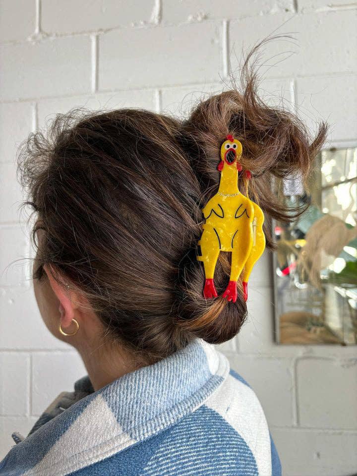 Rubber Chicken Hair Claw