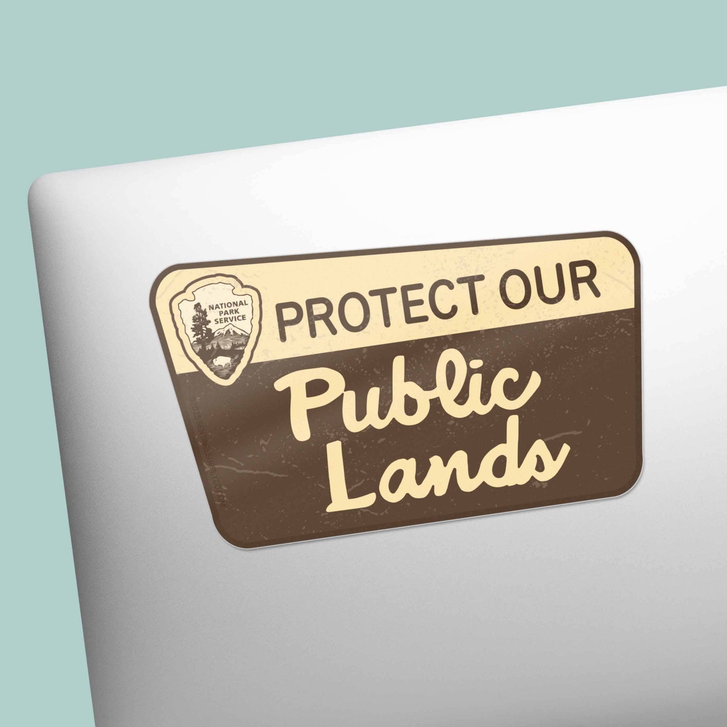Protect Our Public Lands Sticker- Vintage National Park Sign