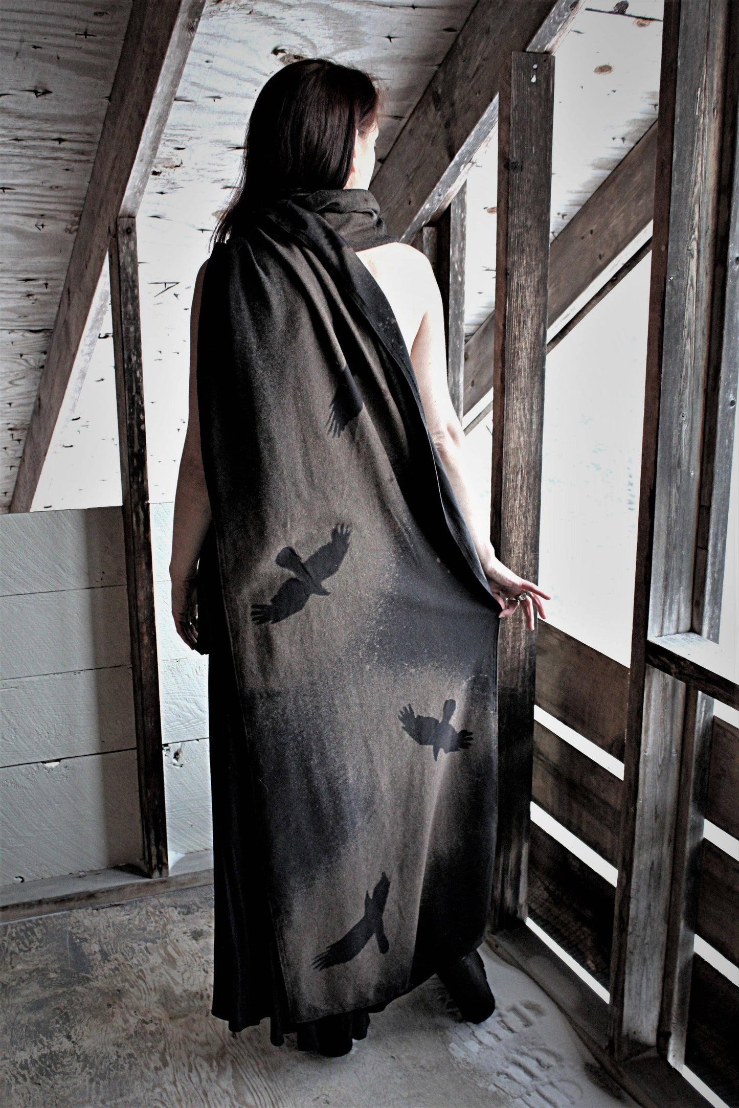 Extra-Long Murder of Crows Scarf Shawl